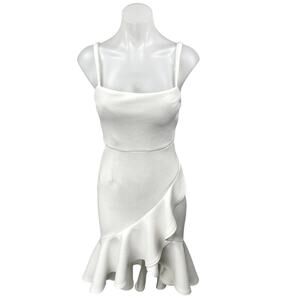 Hello Molly White Ruffle Mini Dress